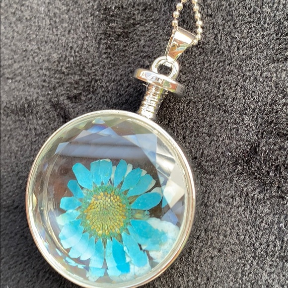 Jewelry - 🎃 Necklace encased blue flower